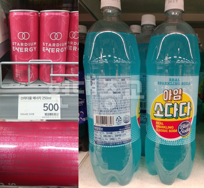 대형 유통매장에 진열된 일화(통일교) 음료들.jpg